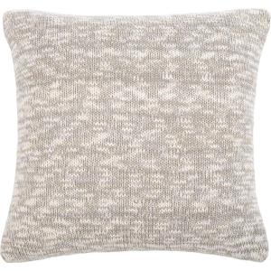 SAFAVIEH Home Ralen Light Natural Lurex Knit 20-inch Decorative Pillow Pillow, 22″x22″, Grey/Gold(Grey / Gold)