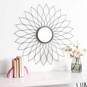 SAFAVIEH Home Ravin Champagne Flower Sunburst 35-inch Decorative Accent Mirror