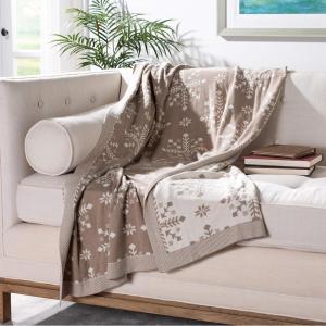 SAFAVIEH Home Rustic Snowflake Stone and Natural Throw Blanket, 50″ x 60″