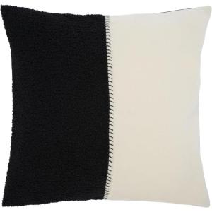 SAFAVIEH Parker Pillow, Camel/Ivory(Black/Ivory)