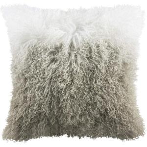 SAFAVIEH Suri Sheep Skin Throw Pillow, White/Grey
