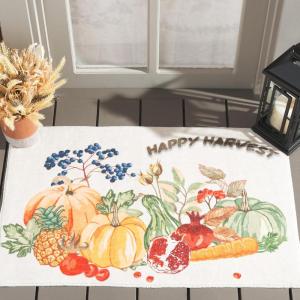SAFAVIEH Washable Rug Door and Kitchen Mat Collection – 2′ x 3′, Beige & Orange, Slip Resistant & Easy to Clean, Ideal for Entryway, Front Door, Bathroom, Mudroom, Accent Space (DKM305B)(Beige/Orange)