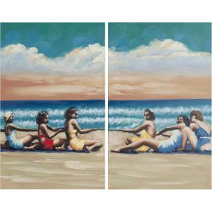 Safavieh Art Collection Swim Competition Diptych Wall Art