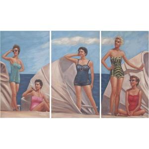 Safavieh Art Collection by The Sea Triptych Wall Art