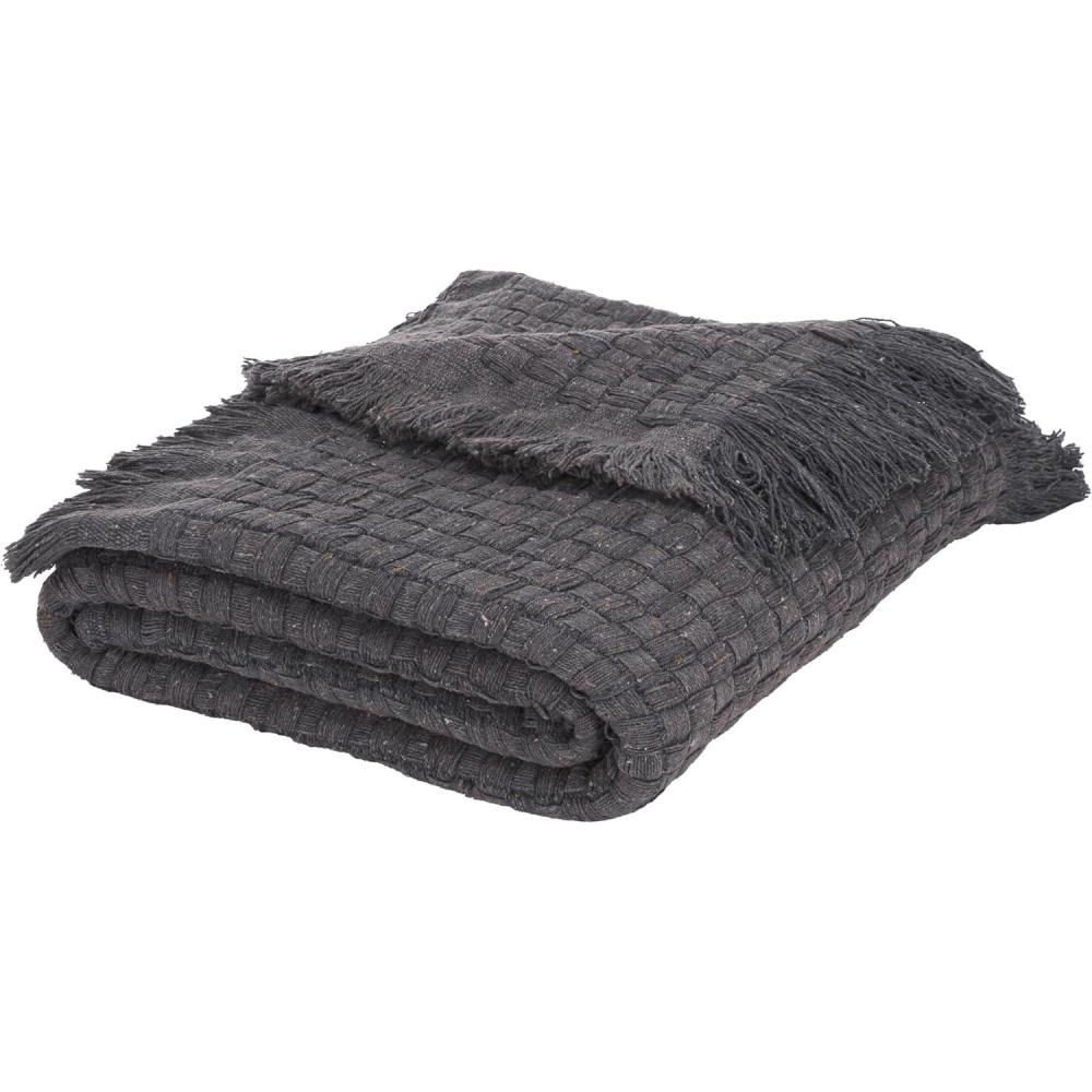 image:imageSAFAVIEH Home Collection Inaya Ivory 51 x 67 Cotton Decorative Throw BlanketGrey