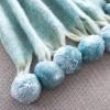 SAFAVIEH Home Collection Shae Aqua 50 x 70-inch Pom Pom Decorative Throw Blanket(Blue)
