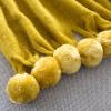 SAFAVIEH Home Collection Shae Aqua 50 x 70-inch Pom Pom Decorative Throw Blanket(Mustard)