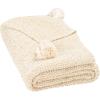 SAFAVIEH Home Collection Mari Boho Beige/Gold Cotton 50 x 60-inch Tassel Sofa Chaise Lounge Club Chair Living Room Bedroom Decorative Throw Blanket THR235A-5060