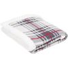 SAFAVIEH Home Collection Ribbon Plaid 50 x 60-inch Grey/Red Cotton & Sherpa Sofa Chaise Lounge Club Chair Living Room Bedroom Decorative Throw Blanket