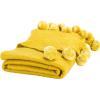 SAFAVIEH Home Collection Shae Aqua 50 x 70-inch Pom Pom Decorative Throw Blanket(Mustard)