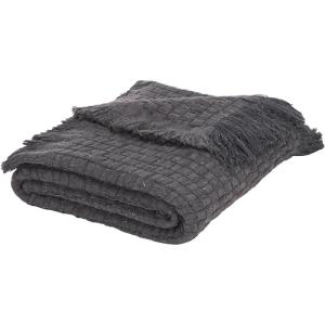 SAFAVIEH Home Collection Inaya Ivory 51 x 67 Cotton Decorative Throw Blanket(Grey)