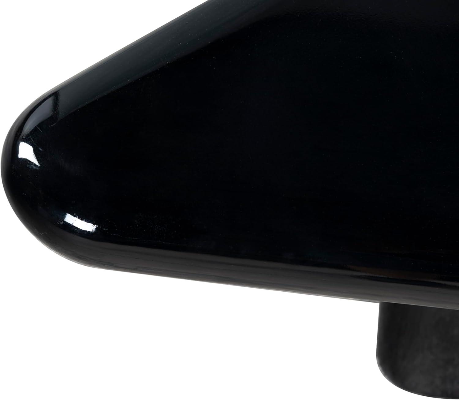image:imageSAFAVIEH Couture Collection Bellalynn Black Concrete Coffee Table 30 Triangle Accent Table Modern High Gloss Design SFV2618ABlack