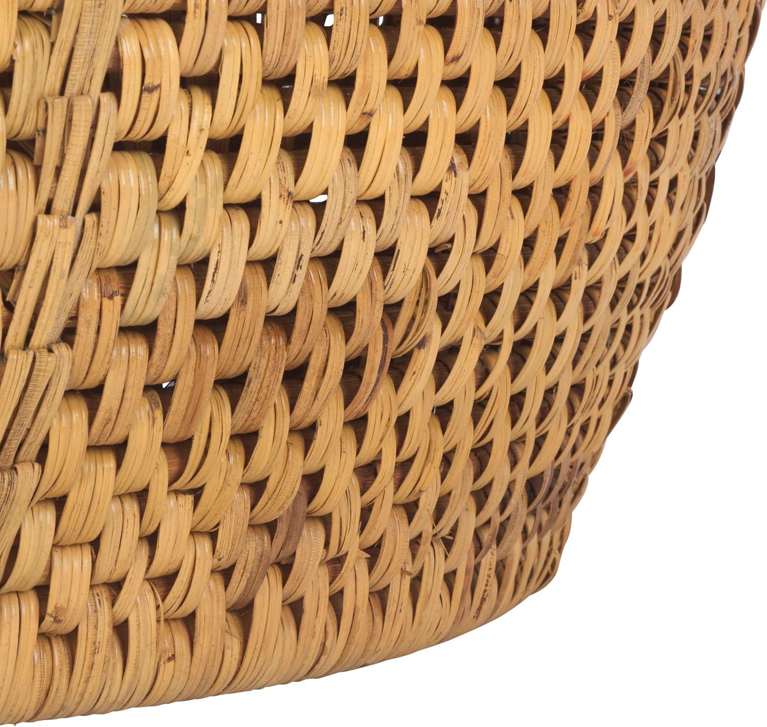 image:imageSAFAVIEH Couture Collection Braylen Natural Rattan amp Glass Coffee Table Round Accent Table Fully Assembled CWK2021ANatural