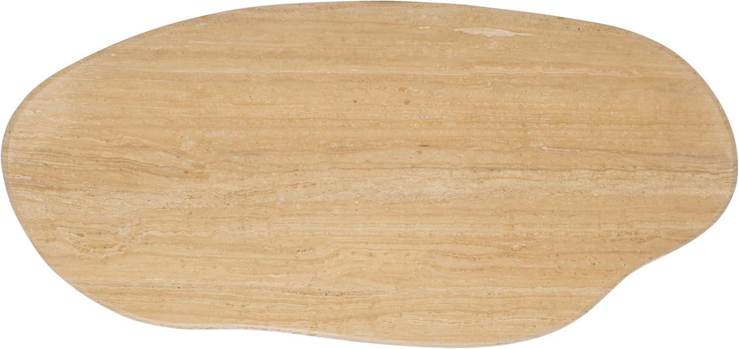 image:imageSAFAVIEH Couture Collection Celestyn Travertine Top Coffee Table with Walnut Solid Wood Legs Modern Accent Cocktail Table SFV9737ATravertineWalnut