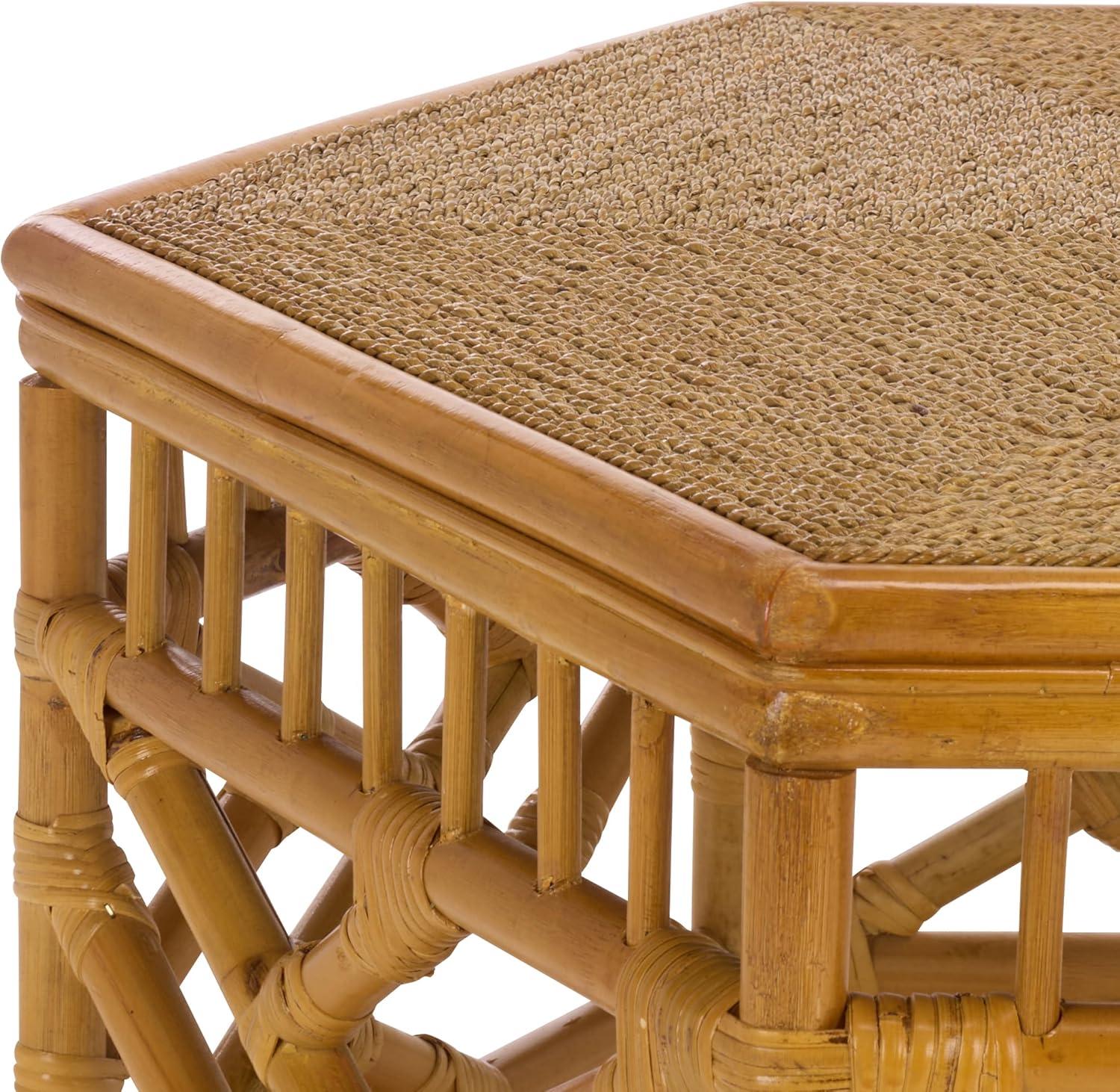 image:imageSAFAVIEH Couture Collection Frederica Rattan amp Seagrass Hexagon Coffee Table Handwoven Natural Fiber Living Room Accent Fully Assembled CWK2037ANatural