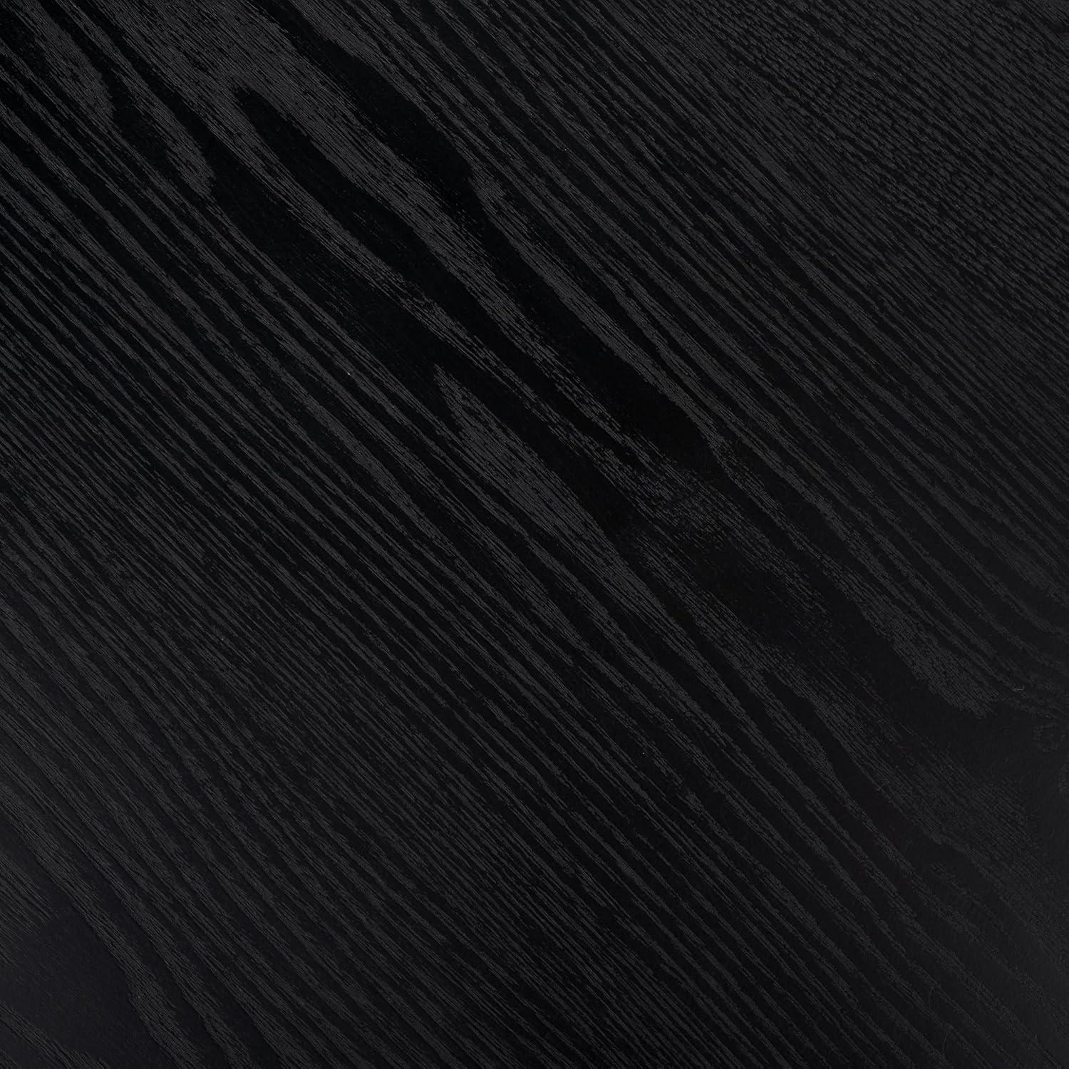 image:imageSAFAVIEH Couture Collection Hayliette Black Round Solid Wood Coffee Table Sculptural Modern Accent Table SFV2309BBlack