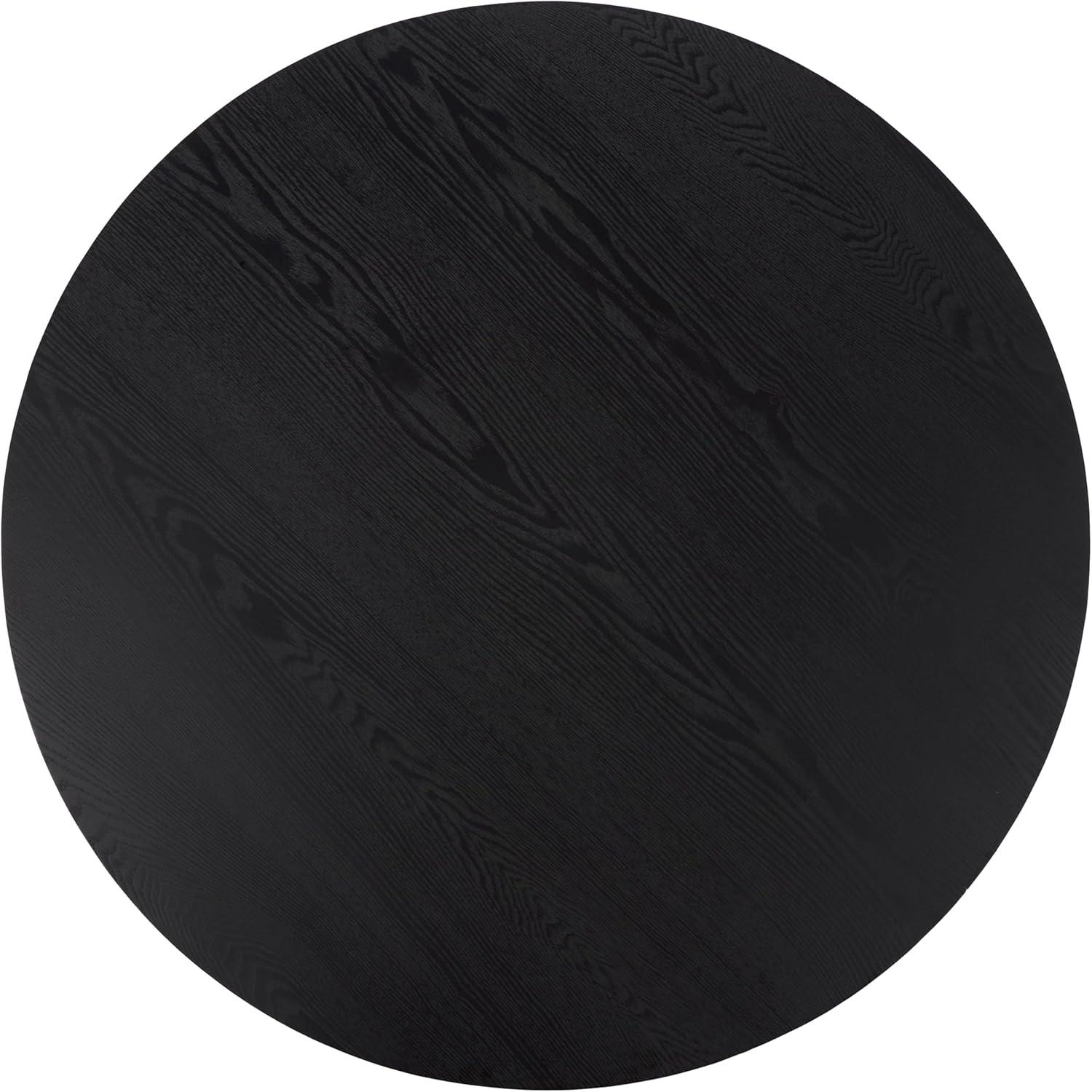 image:imageSAFAVIEH Couture Collection Hayliette Black Round Solid Wood Coffee Table Sculptural Modern Accent Table SFV2309BBlack