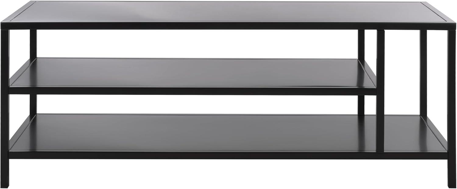 image:imageSAFAVIEH Couture Collection Hodge Black Metal 3Shelf Coffee Table Modern Open Storage Cocktail Table SFV9558ABlack
