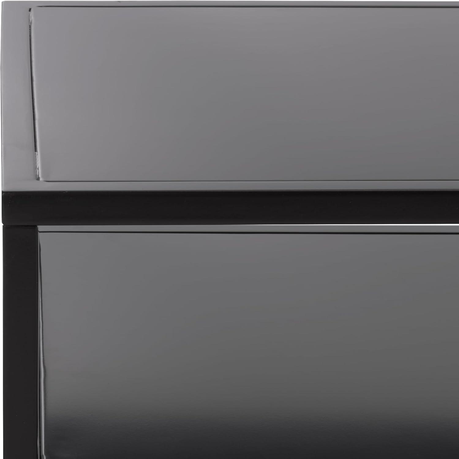 image:imageSAFAVIEH Couture Collection Hodge Black Metal 3Shelf Coffee Table Modern Open Storage Cocktail Table SFV9558ABlack
