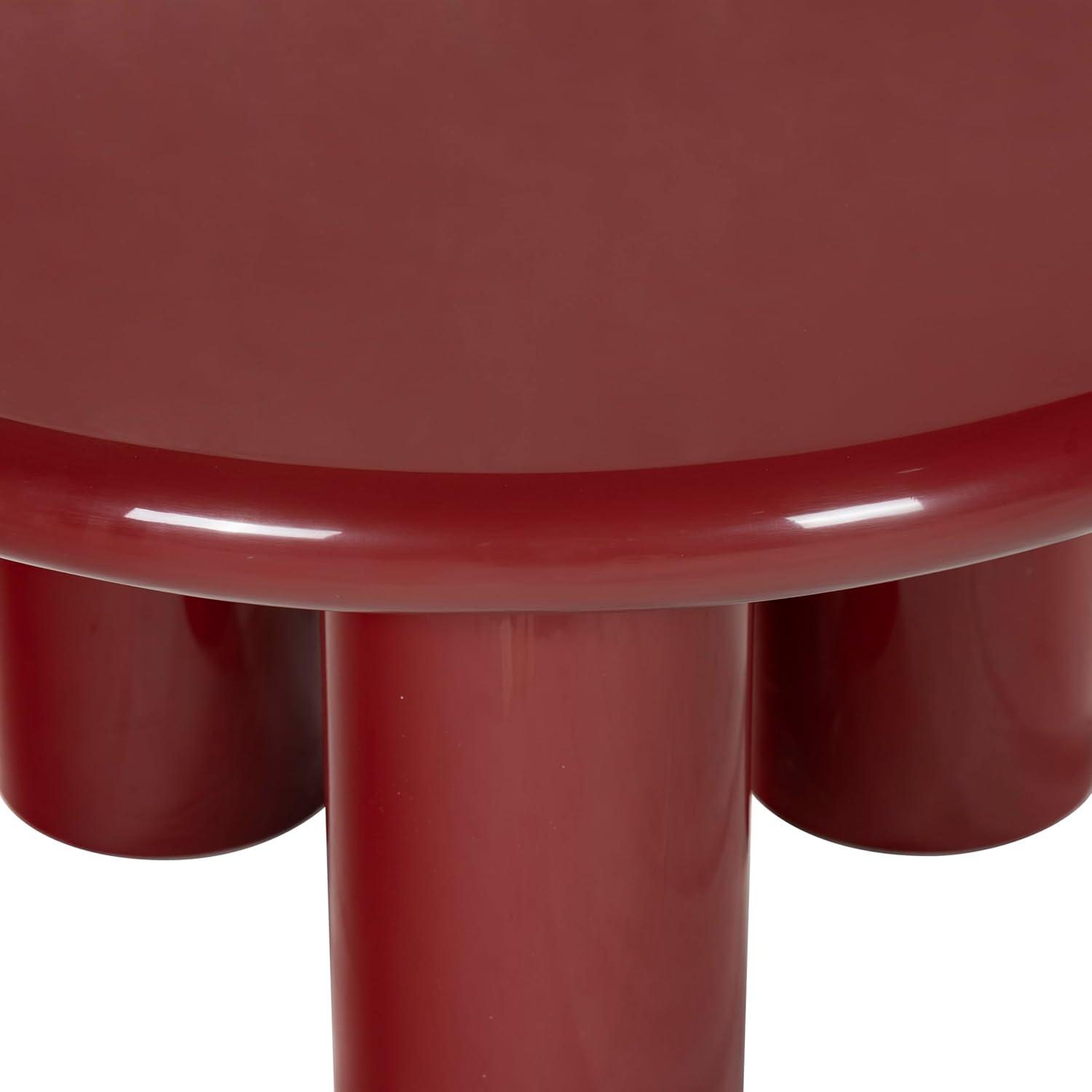 image:imageSAFAVIEH Couture Collection Lolita Red Concrete Coffee Table Round High Gloss Accent Table Modern Sculptural Design SFV2623CRed