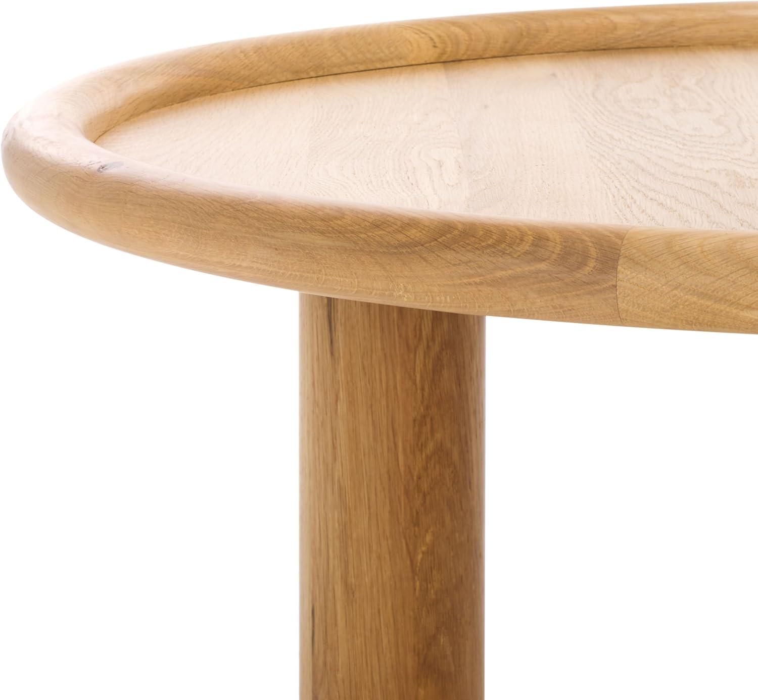 image:imageSAFAVIEH Couture Collection Madelynn Oak Wood Round Coffee Table with Oak Veneer 3Leg Base Modern Accent Cocktail Table SFV9747ANatural