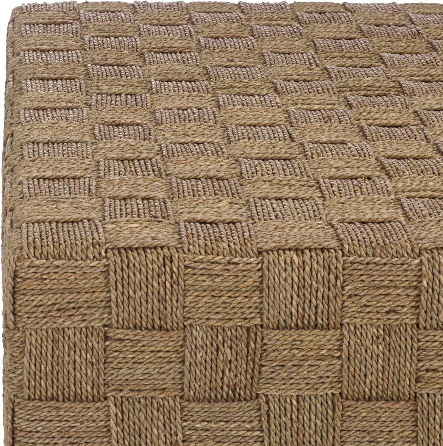 image:imageSAFAVIEH Couture Collection Norabelle Natural Woven Seagrass Coffee Table Square Accent Table Fully Assembled CWK2025ANatural