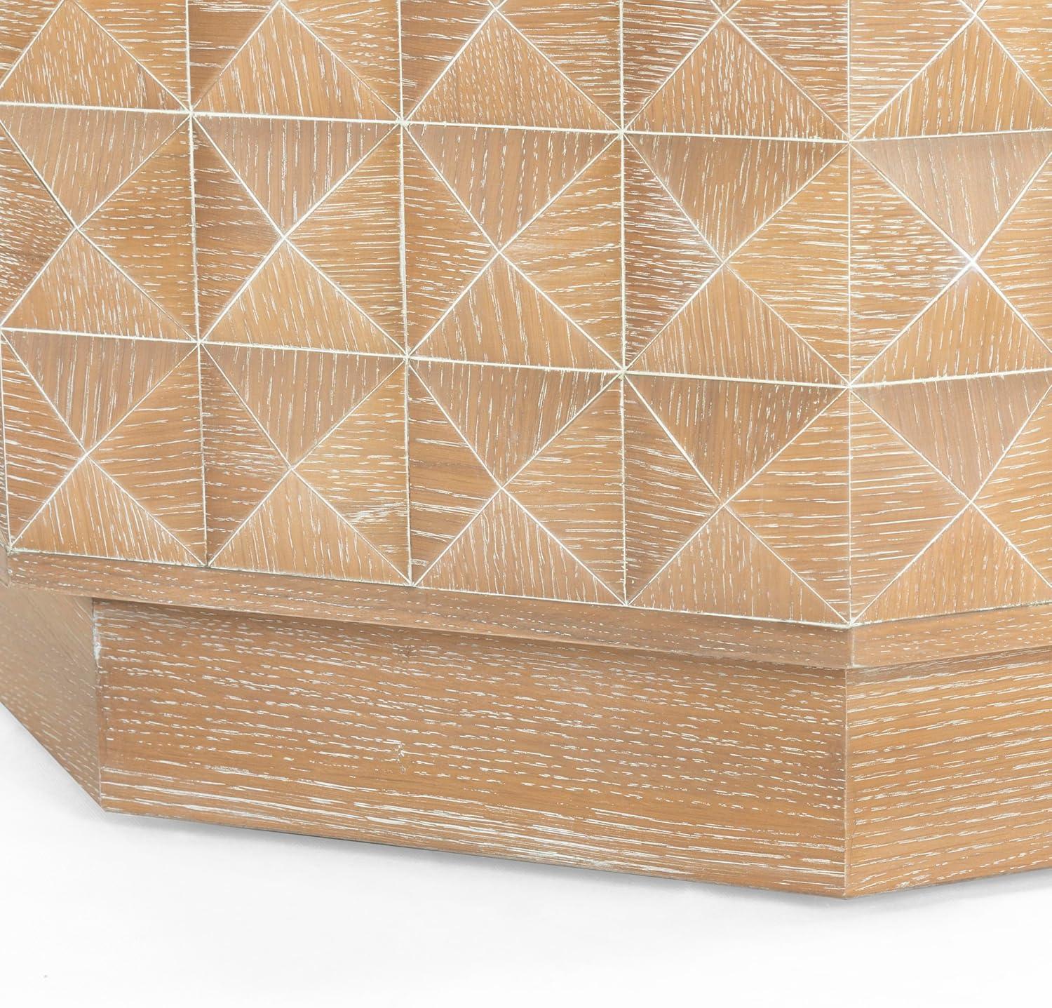 image:imageSAFAVIEH Couture Collection Patty Walnut Octagon Coffee Table Modern Fully Assembled Accent Cocktail Table SFV7253BNatural