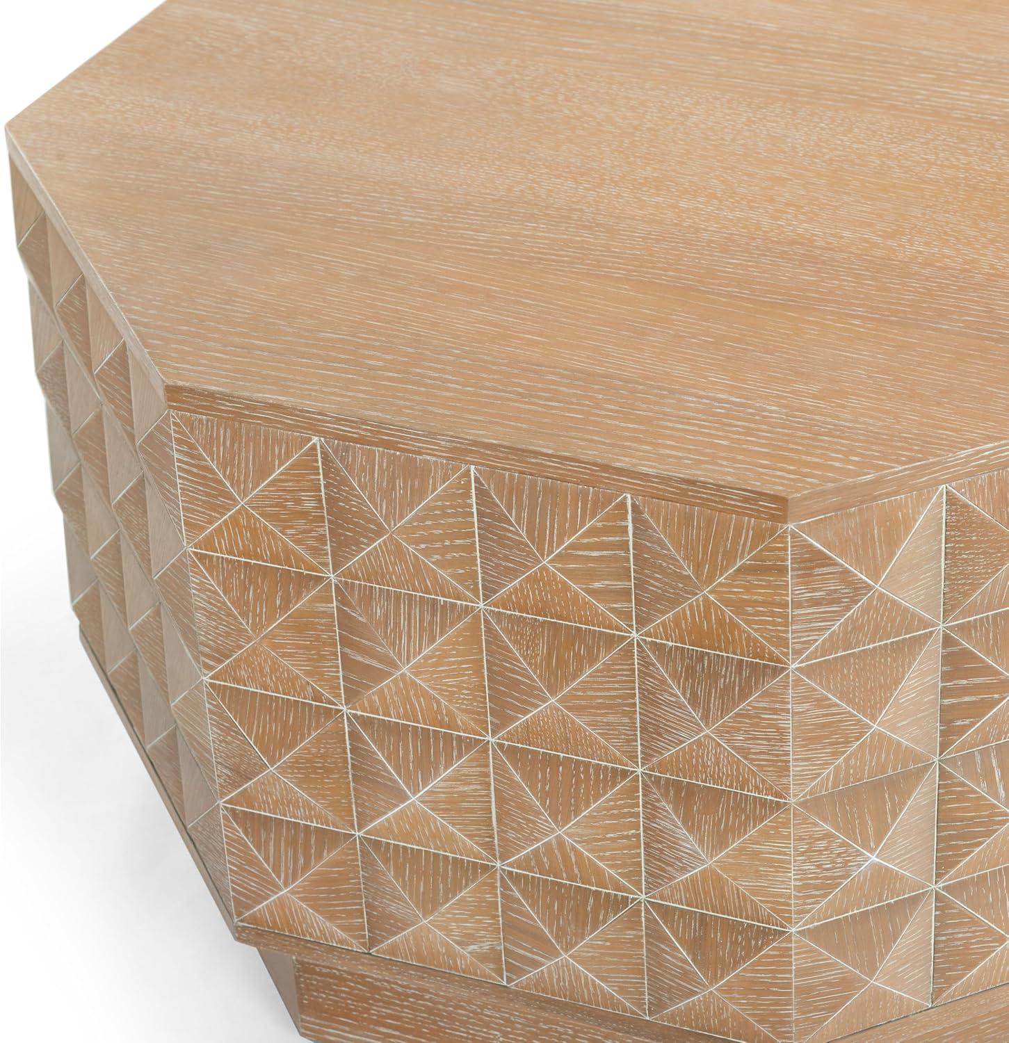 image:imageSAFAVIEH Couture Collection Patty Walnut Octagon Coffee Table Modern Fully Assembled Accent Cocktail Table SFV7253BNatural