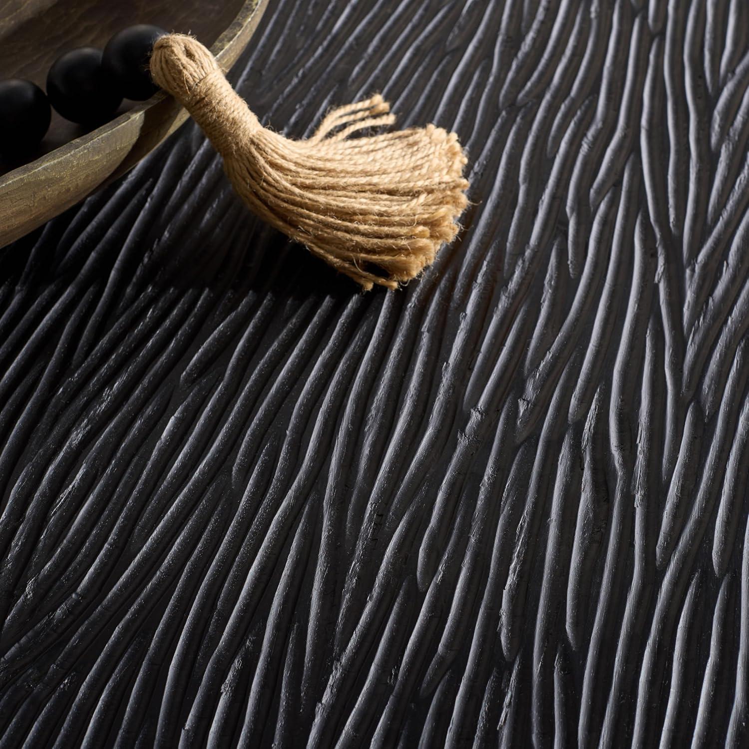 image:imageSAFAVIEH Couture Collection Petra Clara Black Solid Wood Coffee Table Round 3Leg Design Sculptural Modern Statement SFV5790ABlack