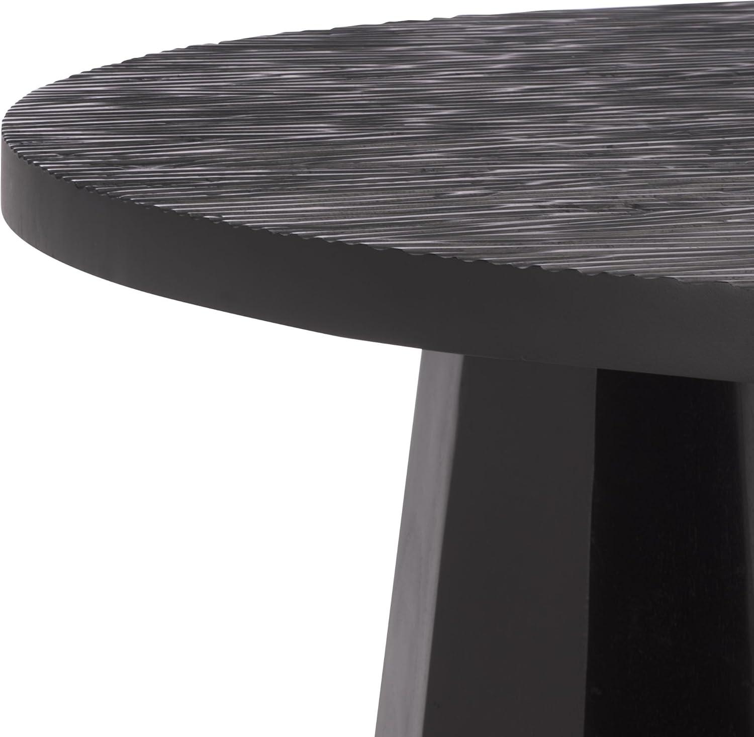 image:imageSAFAVIEH Couture Collection Petra Clara Black Solid Wood Coffee Table Round 3Leg Design Sculptural Modern Statement SFV5790ABlack