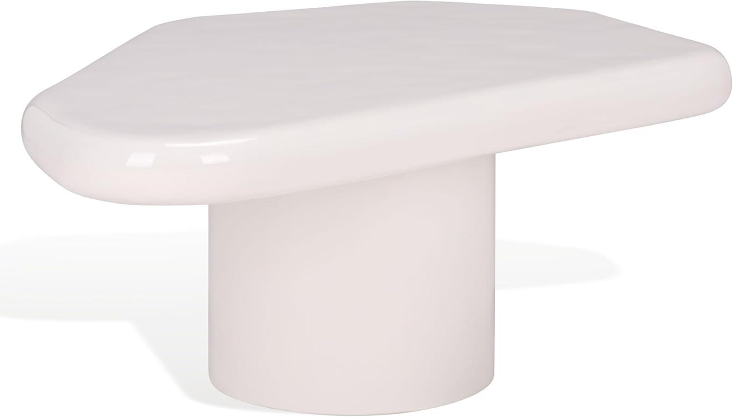 image:imageSAFAVIEH Couture Collection Rhianna White Concrete Coffee Table Sculptural Modern Accent Table Contemporary Design SFV2609AWhite