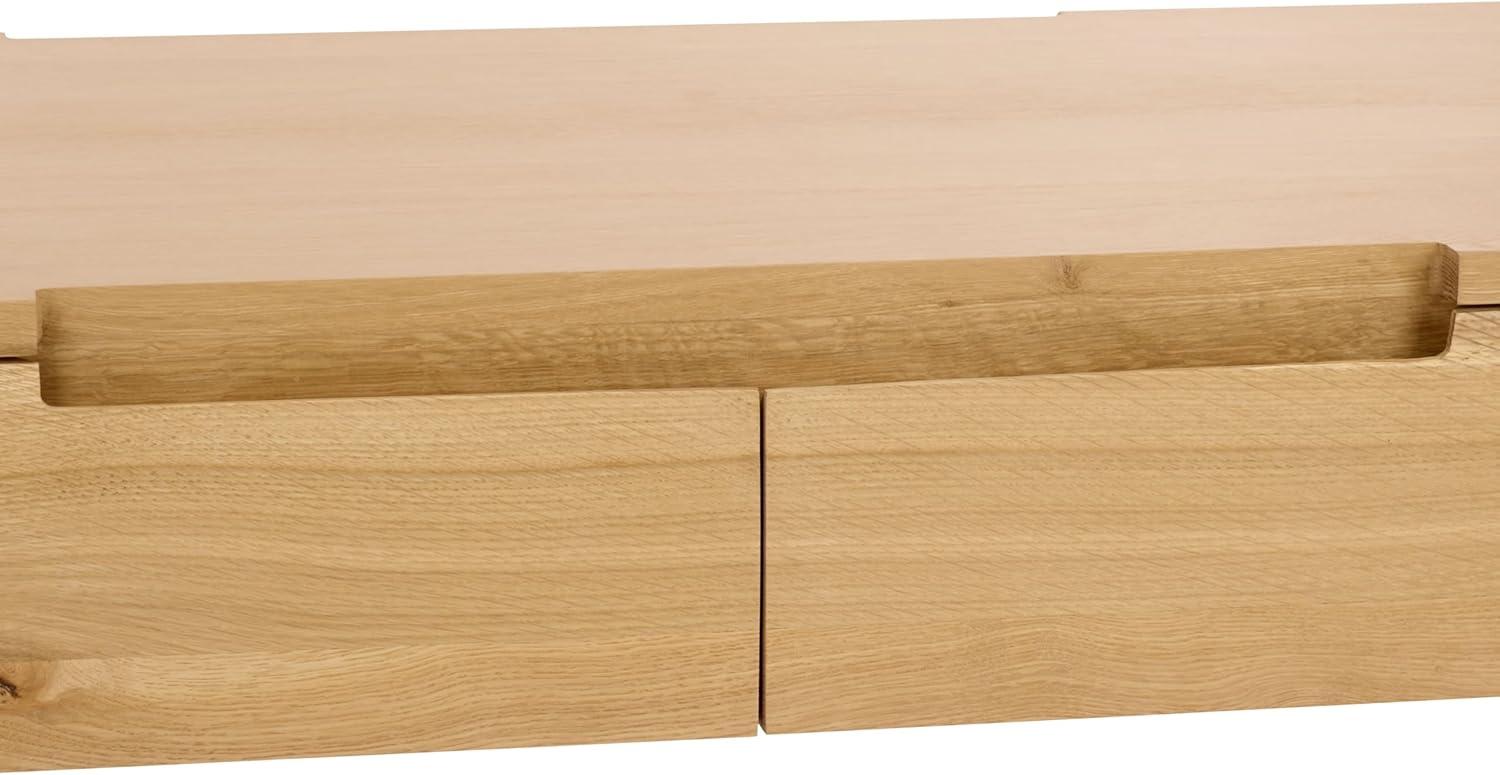 image:imageSAFAVIEH Couture Collection Riverside Natural Oak Wood Coffee Table with 4 Drawers Modern Storage Cocktail Table Fully Assembled SFV9761ANatural Oak