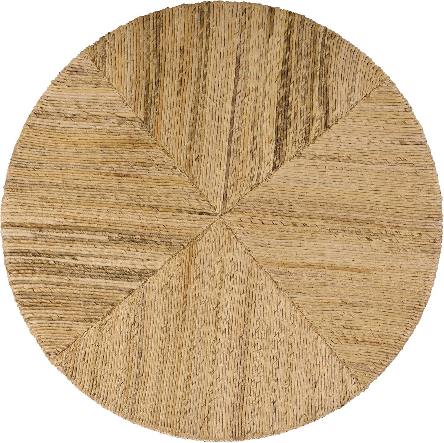 image:imageSAFAVIEH Couture Collection Rolando Natural Abaca Coffee Table Round Woven Accent Table Fully Assembled CWK2027ANatural