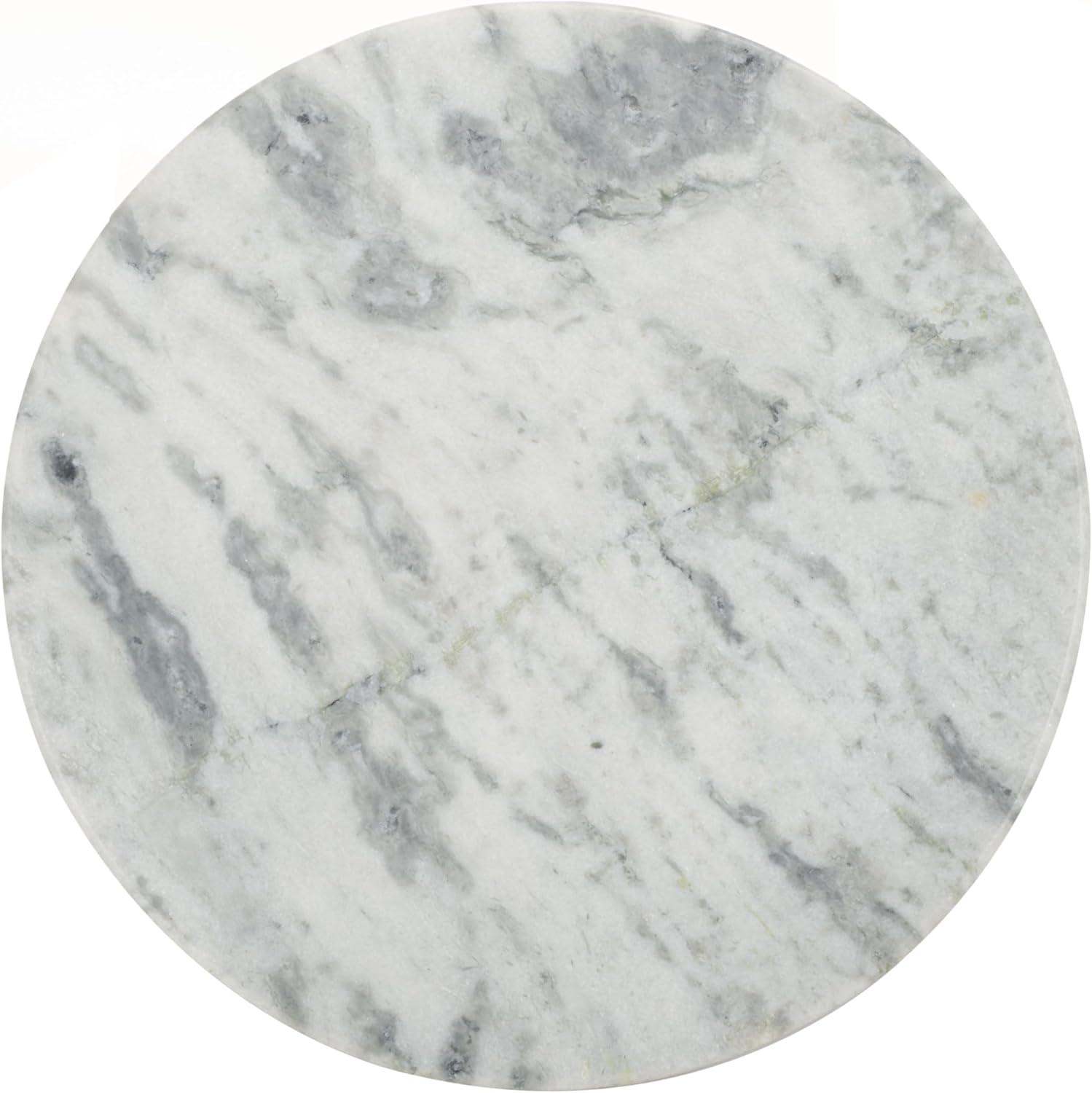 image:imageSAFAVIEH Couture Collection Roxiella White Marble Round Coffee Table with Black Solid Wood Base Modern Accent Cocktail Table SFV9733BWhiteBlack