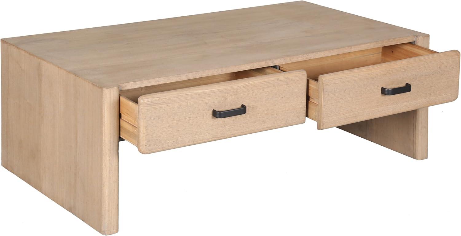 image:imageSAFAVIEH Couture Collection Wynnrosa Natural Coffee Table 2 Drawers for Storage Modern Rectangular Accent Table Fully Assembled SFV3008ANatural