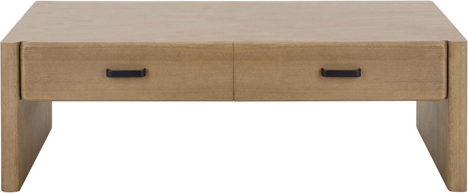 image:imageSAFAVIEH Couture Collection Wynnrosa Natural Coffee Table 2 Drawers for Storage Modern Rectangular Accent Table Fully Assembled SFV3008ANatural