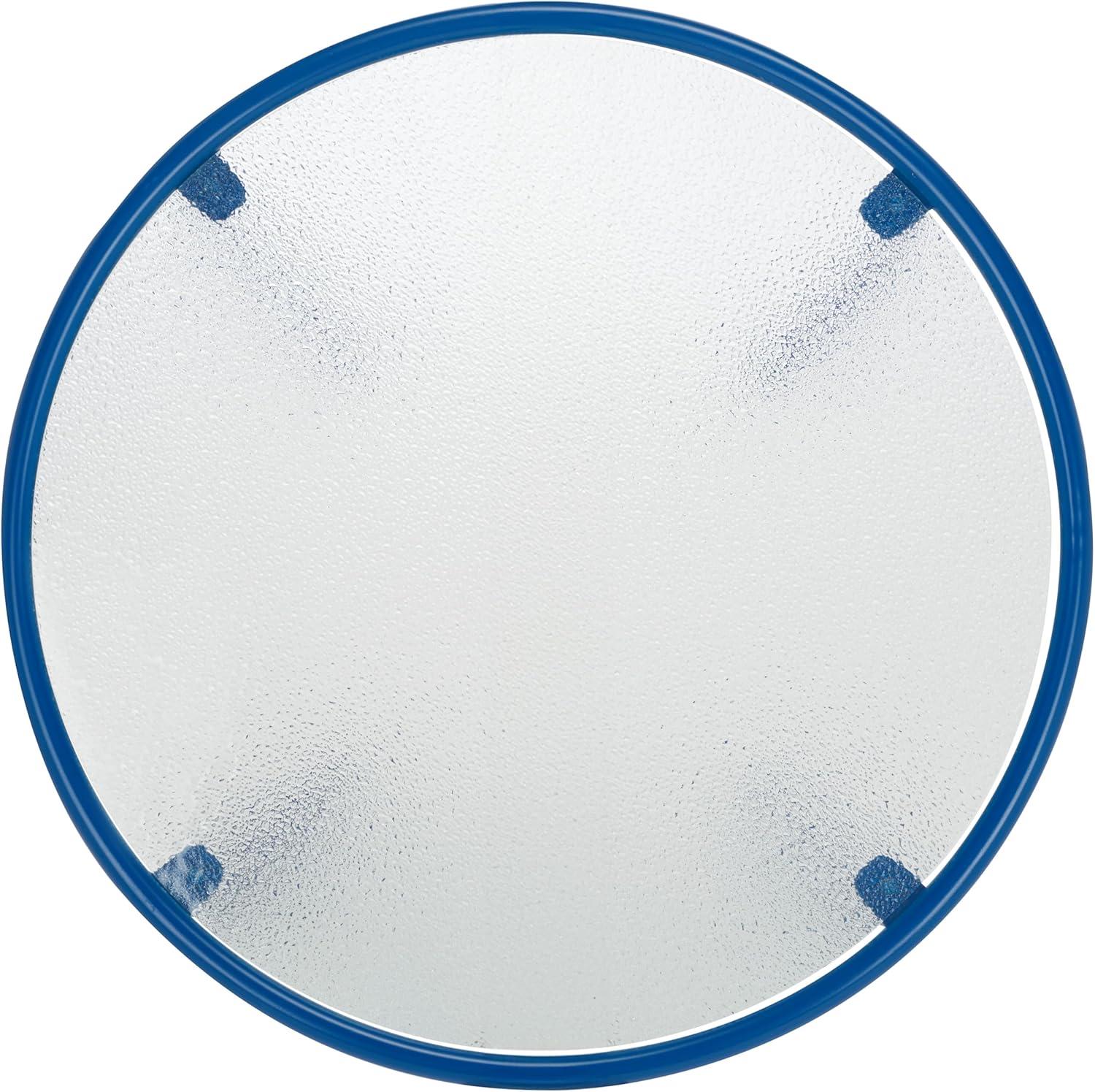 image:imageSAFAVIEH Couture Collection Zuzana Blue Metal Coffee Table with Clear Glass Top Modern Round Cocktail Table Fully Assembled SFV6806CBlueClear