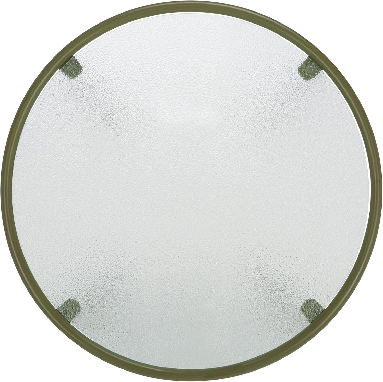 image:imageSAFAVIEH Couture Collection Zuzana Blue Metal Coffee Table with Clear Glass Top Modern Round Cocktail Table Fully Assembled SFV6806COlive GreenClear