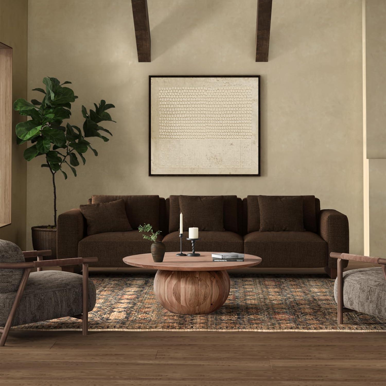 image:imageSAFAVIEH Couture Collection Gabribella White Wash Solid Wood Round Coffee TableNatural
