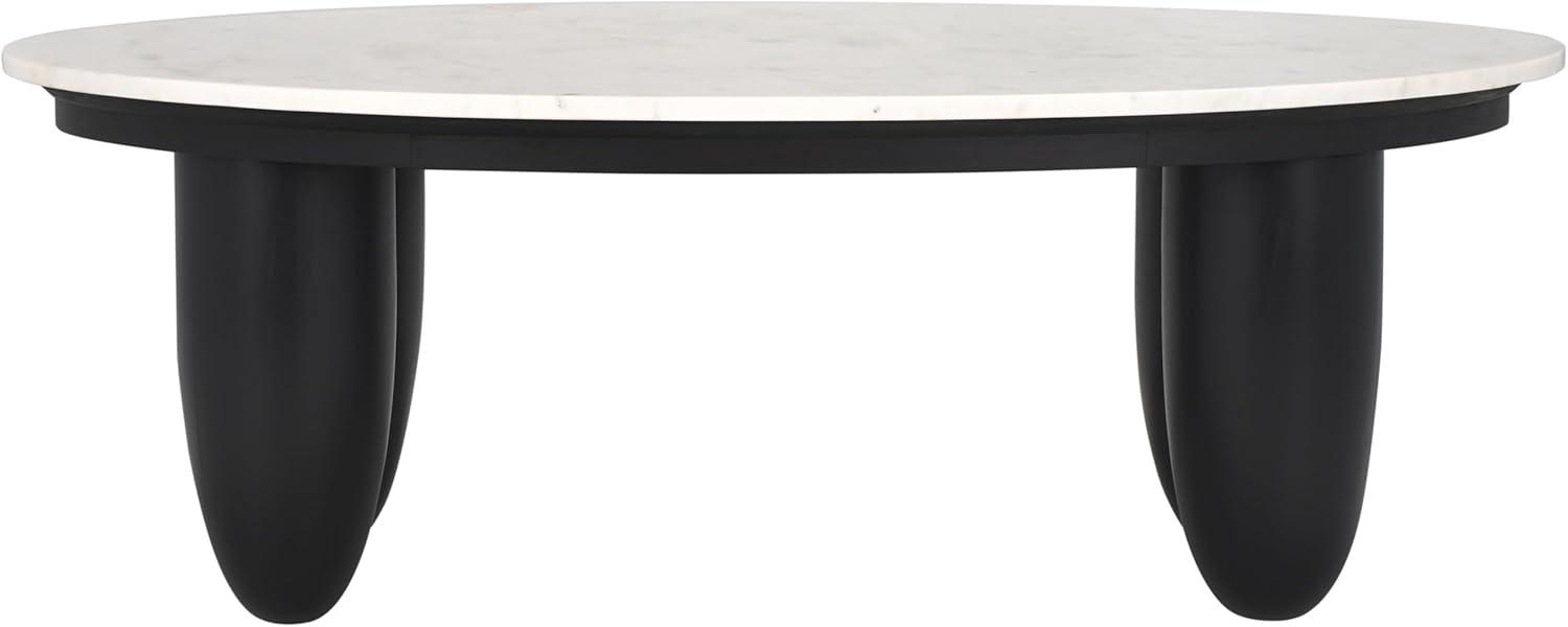 image:imageSAFAVIEH Couture Collection Hobbes Black Solid WoodMarble Top Coffee TableBlackWhite