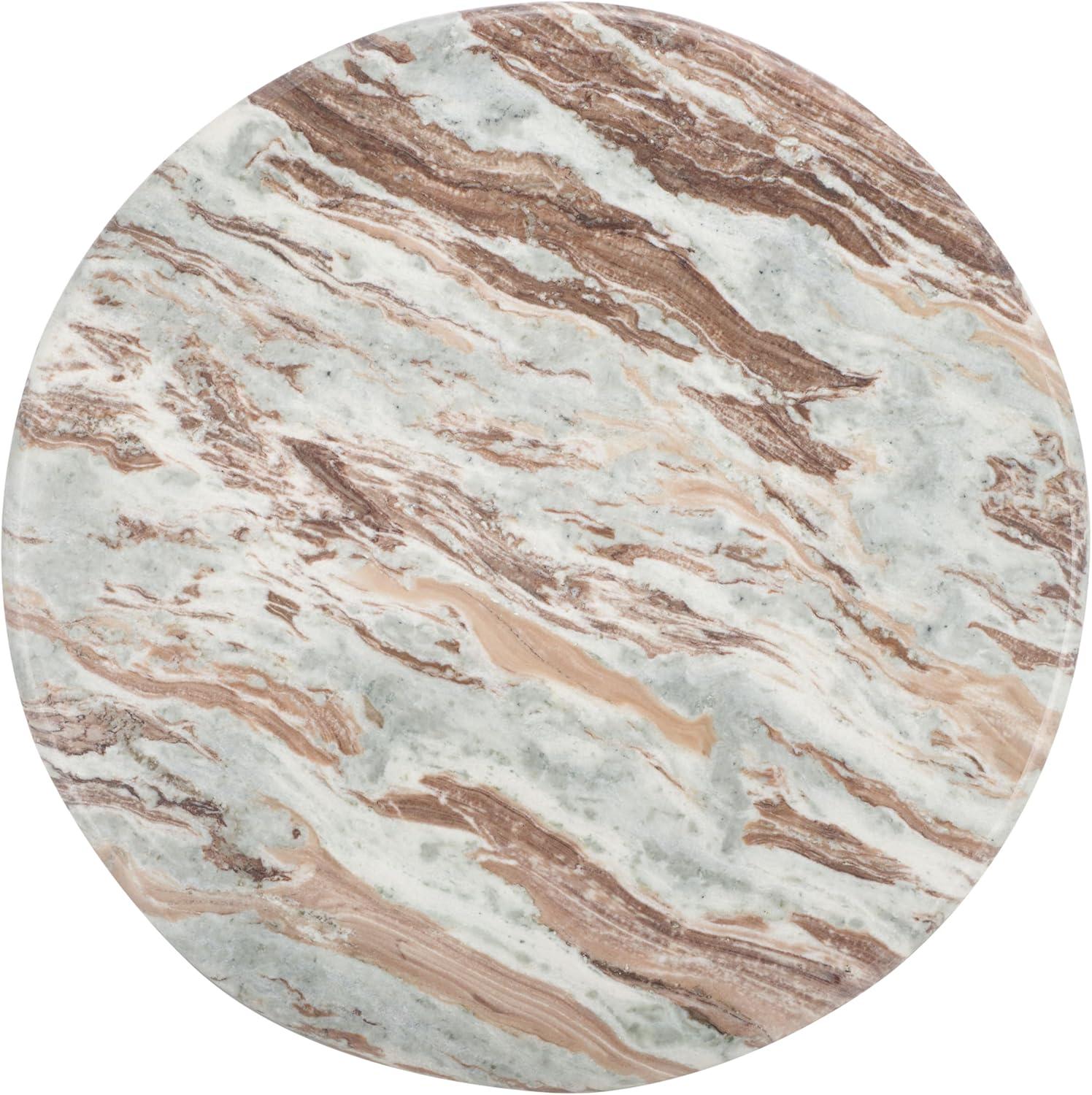 image:imageSAFAVIEH Couture Collection Malkin BrownBlack Marble Round Coffee TableBrownBlack