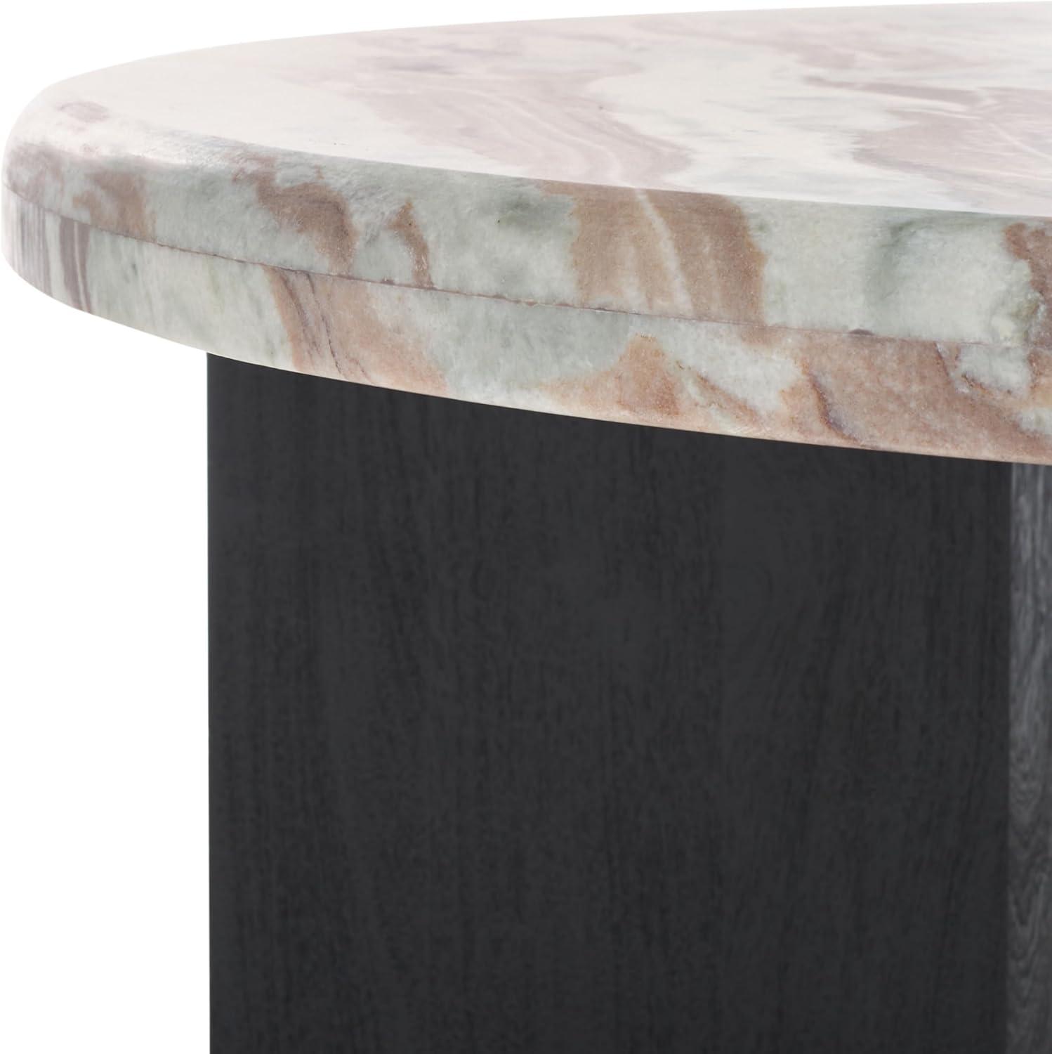 image:imageSAFAVIEH Couture Collection Malkin BrownBlack Marble Round Coffee TableBrownBlack