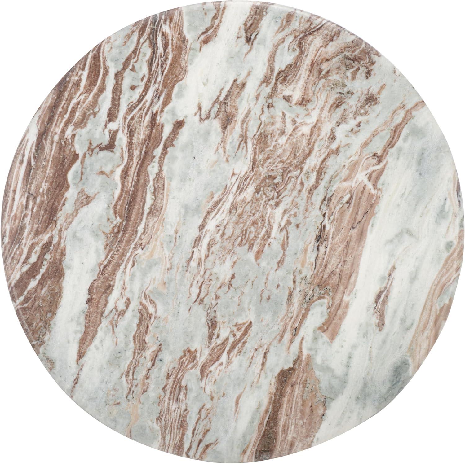 image:imageSAFAVIEH Couture Collection Malkin BrownBlack Marble Round Coffee TableBrownDark Brown