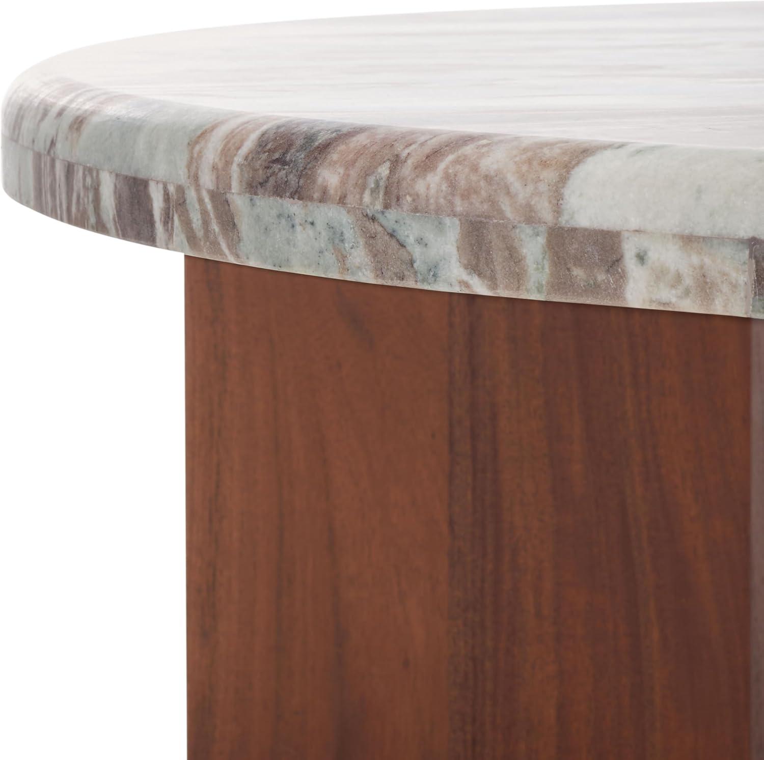 image:imageSAFAVIEH Couture Collection Malkin BrownBlack Marble Round Coffee TableBrownDark Brown