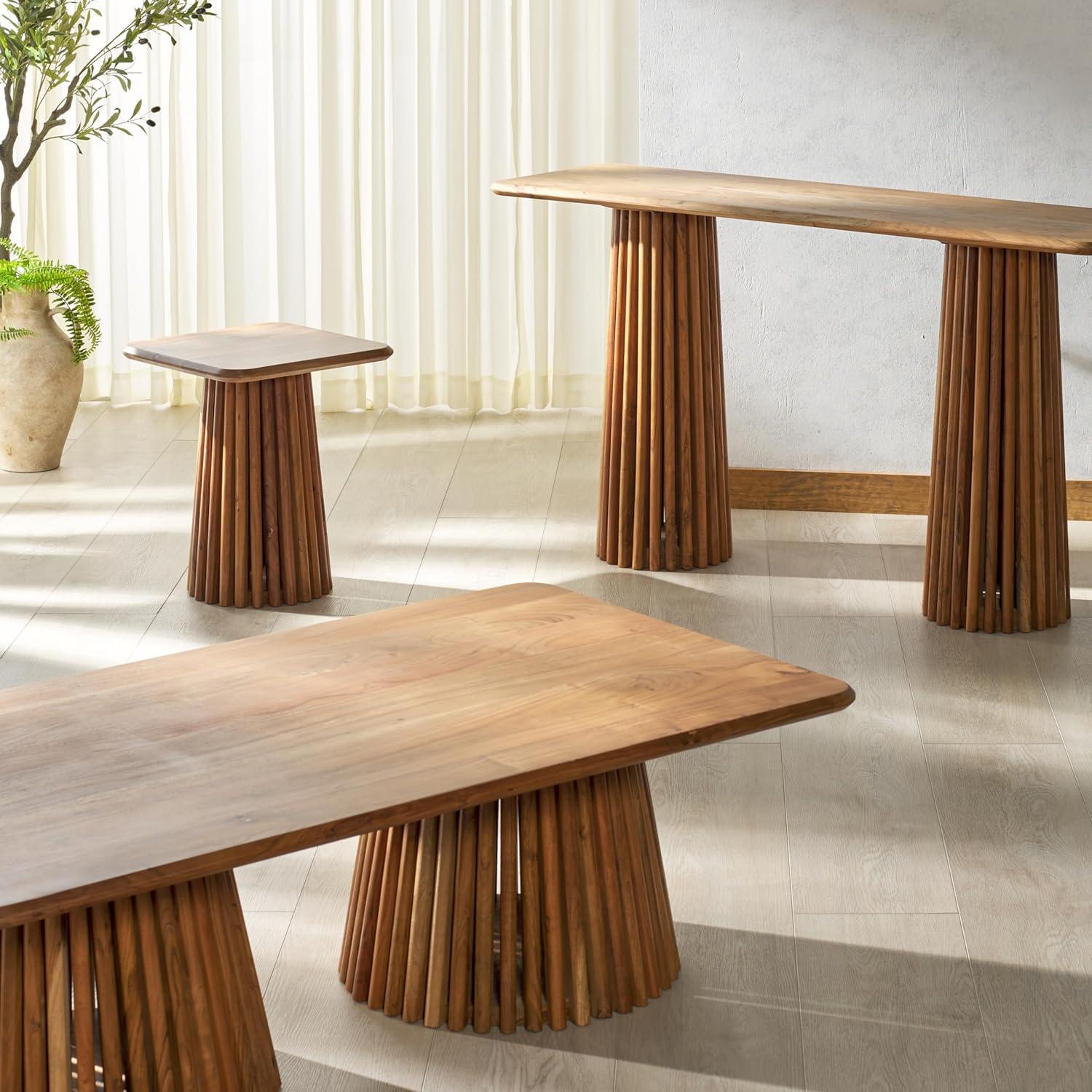 image:imageSAFAVIEH Couture Collection Penelope Natural Solid Wood Coffee TableNatural