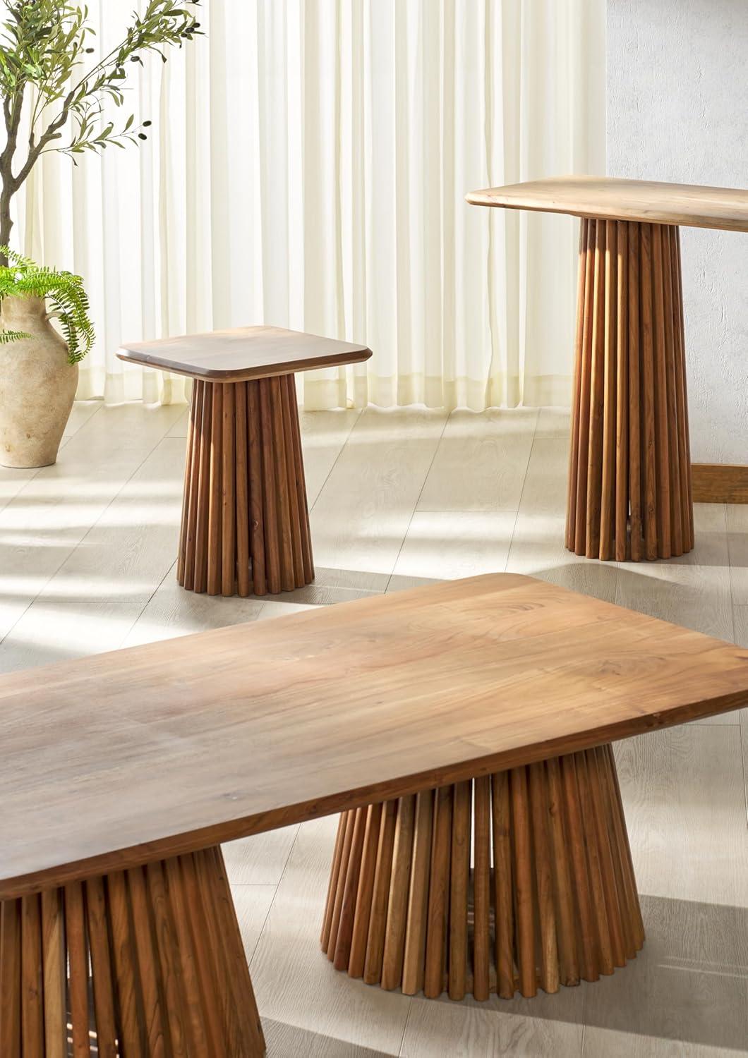 image:imageSAFAVIEH Couture Collection Penelope Natural Solid Wood Coffee TableNatural