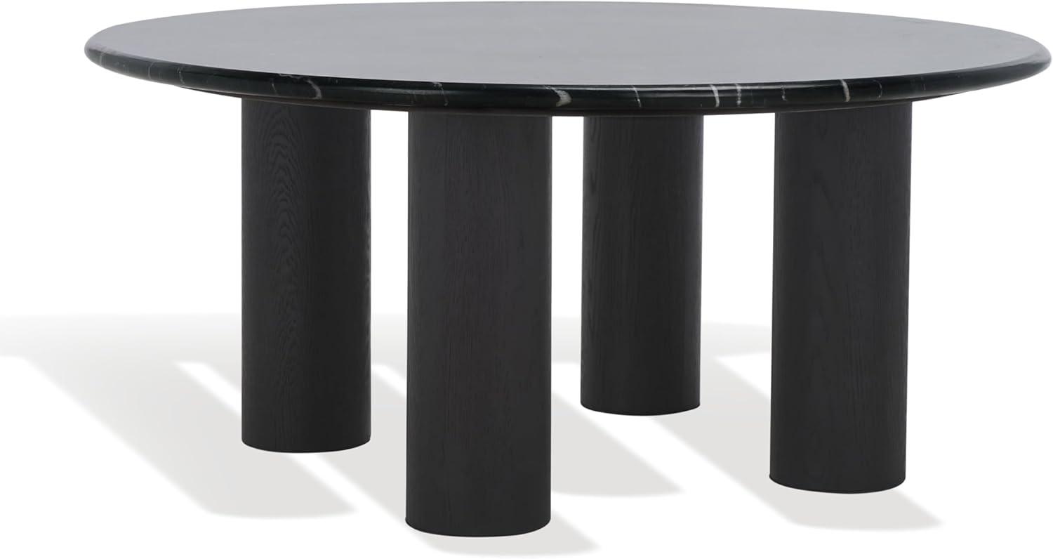 image:imageSAFAVIEH Couture Collection Tylee Brown Solid WoodMarble Coffee TableBlackBlack