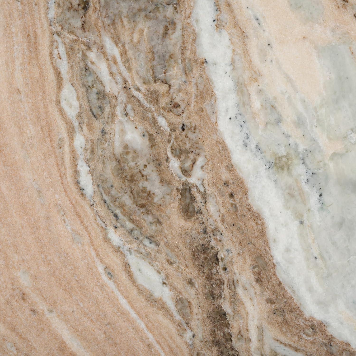 image:imageSAFAVIEH Couture Collection Tylee Brown Solid WoodMarble Coffee TableBrownNatural