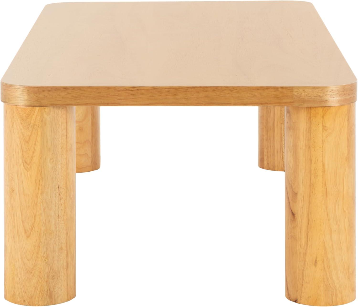 image:imageSAFAVIEH Home Collection Aldous Natural Brown Rectangle Coffee Table Ideal for Living Room Office BedroomNatural