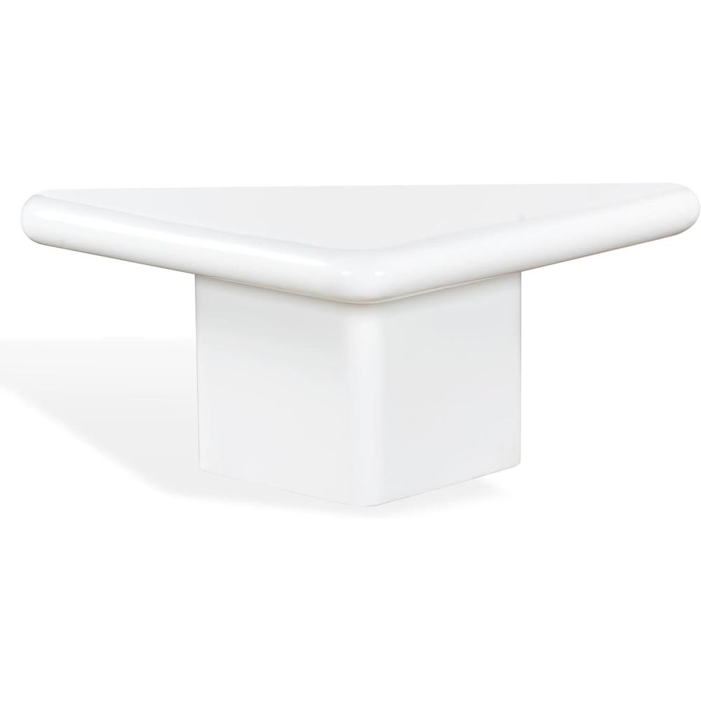 image:imageSAFAVIEH Couture Collection  Bellalynn Black Concrete Coffee Table 30 Triangle Accent Table Modern High Gloss Design SFV2618AWhite